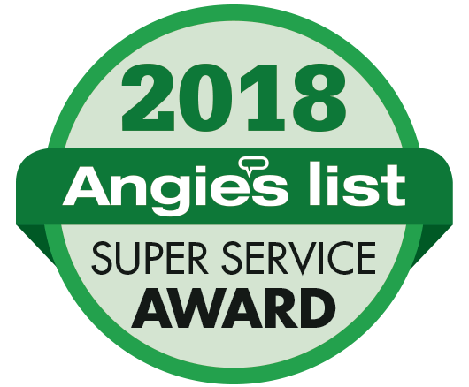Logo for Angie's List Super Service Award 2018 for CARJON Air Conditioning & Heating in Rhode Island.