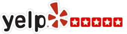 Yelp logo with five stars
