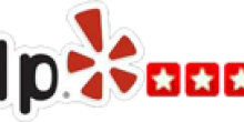 Yelp logo with five stars