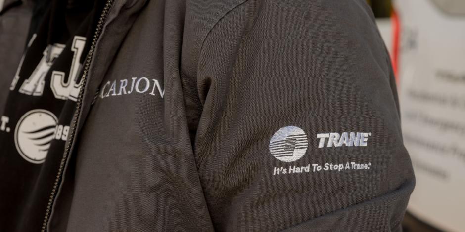 carjon employee wearing trane sweatshirt