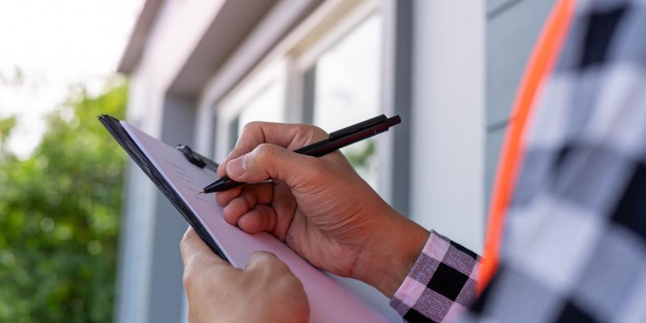 person with a clipboard writing something down